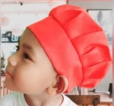 Topi Chef Koki Anak Custom Bordir Nama - Merah