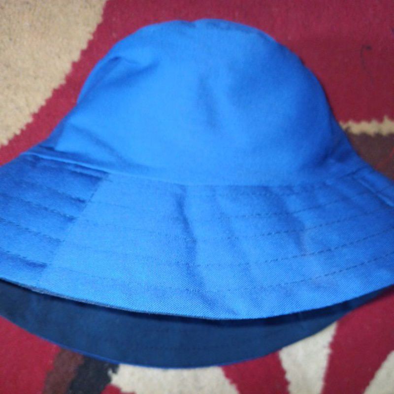 Topi Bucket Polos Dewasa Bolak Balik Warna - Birel x Navy