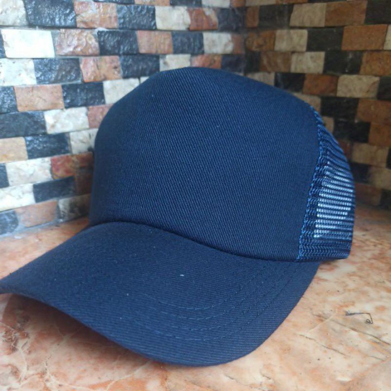 Topi Trucker Polos Premium - Navy