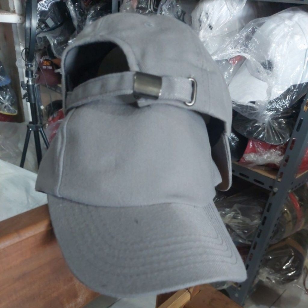 Topi Baseball Polos Rafel 5 Panel Klip  - Abu