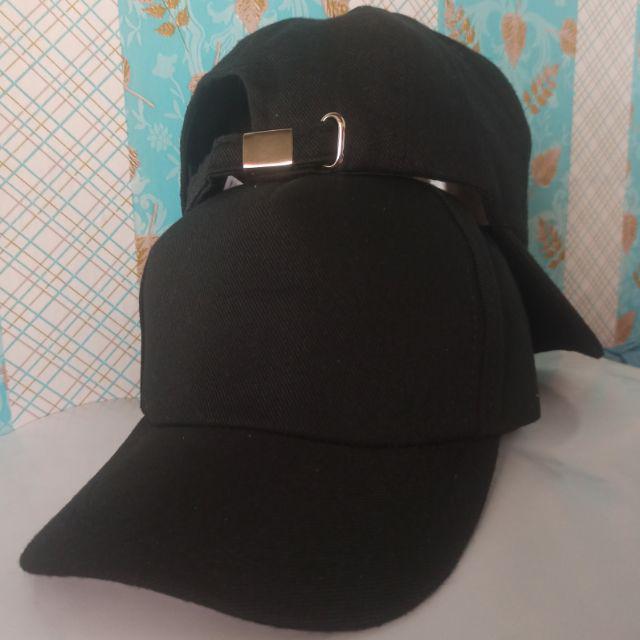 Topi Baseball Polos Rafel 5 Panel Klip  - Hitam