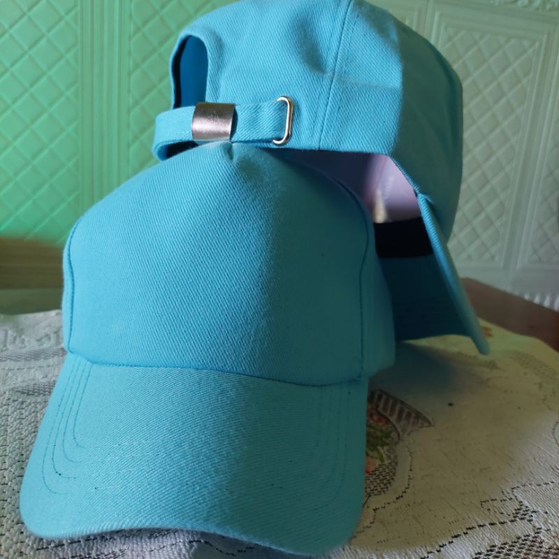 Topi Baseball Polos Rafel 5 Panel Klip  - Biru Toska