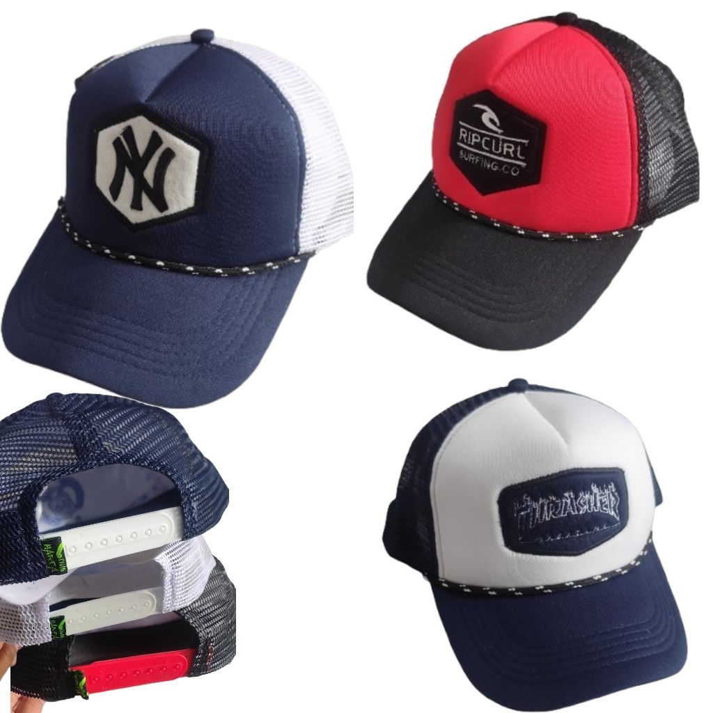 Topi Trucker Bordir Emblem Premium