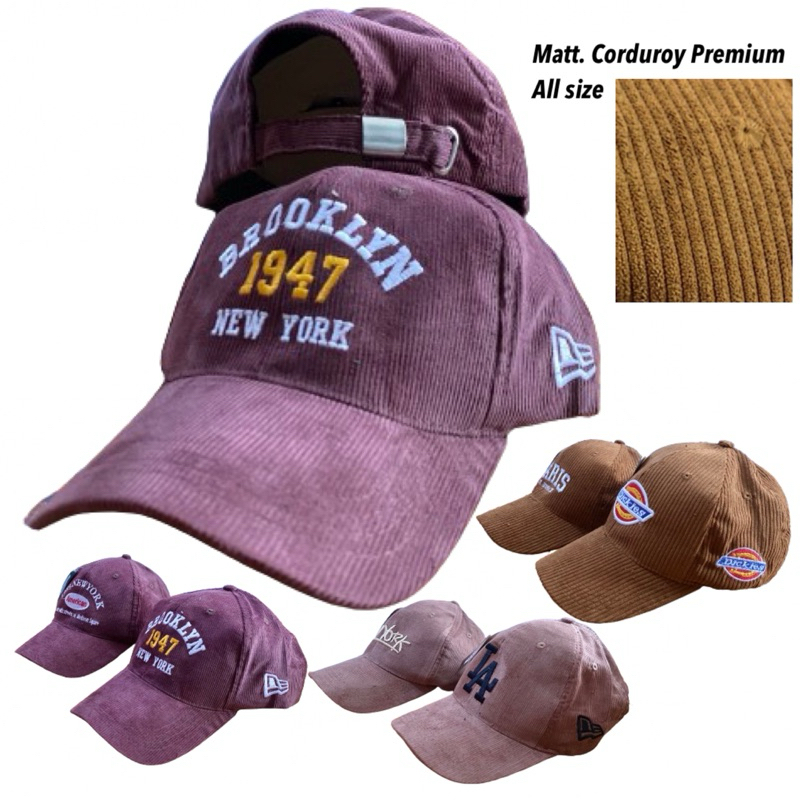 Topi Baseball Corduroy Bordir Premium